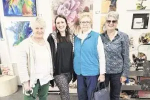 Jackie Tierney, Laura Holland, Maureen Wilcox and Tracy Dess at the Left Right Open Studio Trail. Photos: Dubbo Photo News/Ken Smith