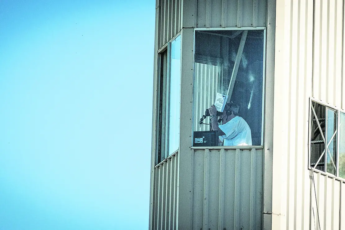 Colin Hodges celebrated 50 years of race calling at Warren in 2021, and is still going strong today. Photo: Janian McMillan www.racingphotography.com.au