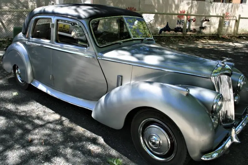 Classic British post-War car-making for a gent on a jaunt in the English countryside - the 1954 Riley RME Saloon. Photos: Supplied