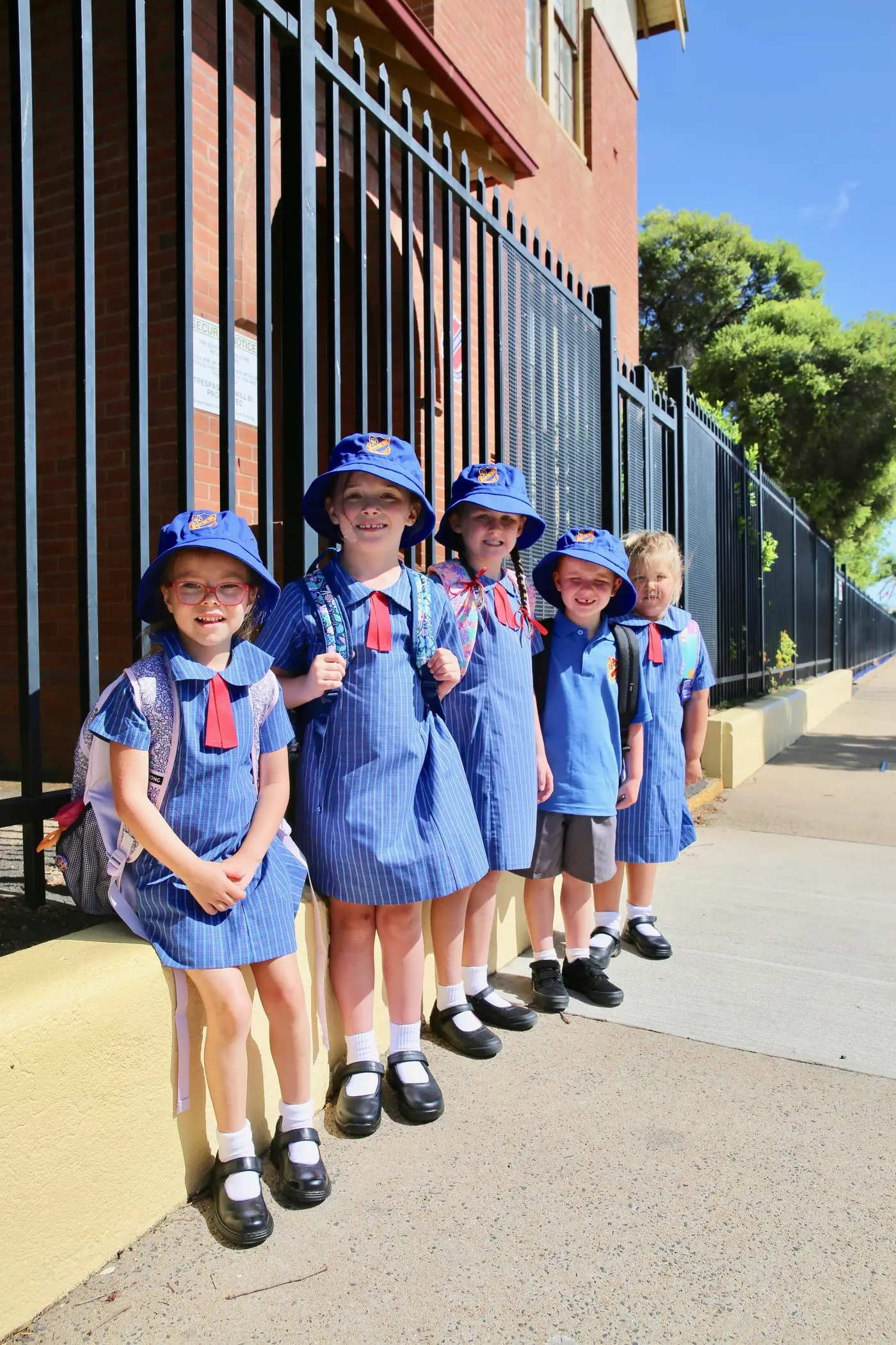 Bella Hartsuyker, Harli Putland, Constance Gannon, Jax Filmer and Charlotte Damen who are embarking on their educational journey at Dubbo Public School. Photo: Dubbo Photo News/Steve Cowley