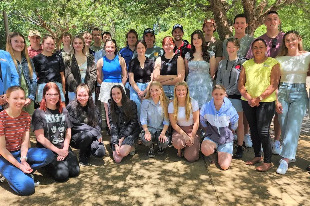 Dubbo College Senior Campus principal Marisha Blanco (far left) with the 2022 cohort of graduates. Photo: Dubbo Photo News/Ken Smith