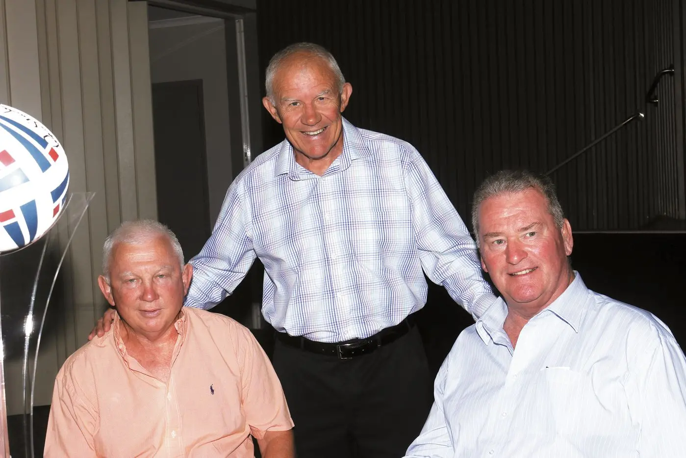 Men of League has hosted many well-supported fundraisers in our region over the past 20 years. Pictured at a 2017 event in Dubbo are legends of the game Neil Musgrave, Steve Edge (standing) and Craig Young. Photo: Panscott Media/file