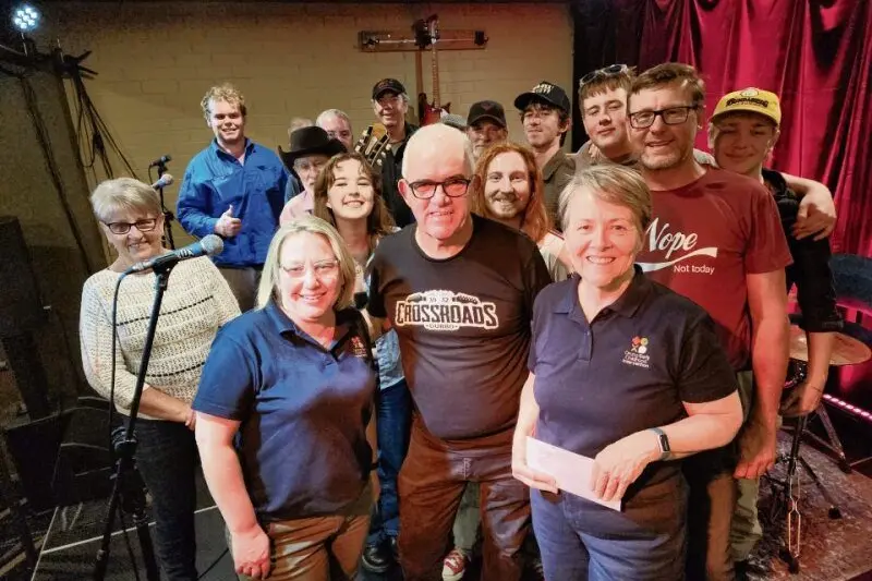 A supportive crowd at Muso\\'s Night recently at Crossroads Bar, where a donation was made to Orana Early Intervention. Photo: Dubbo Photo News
