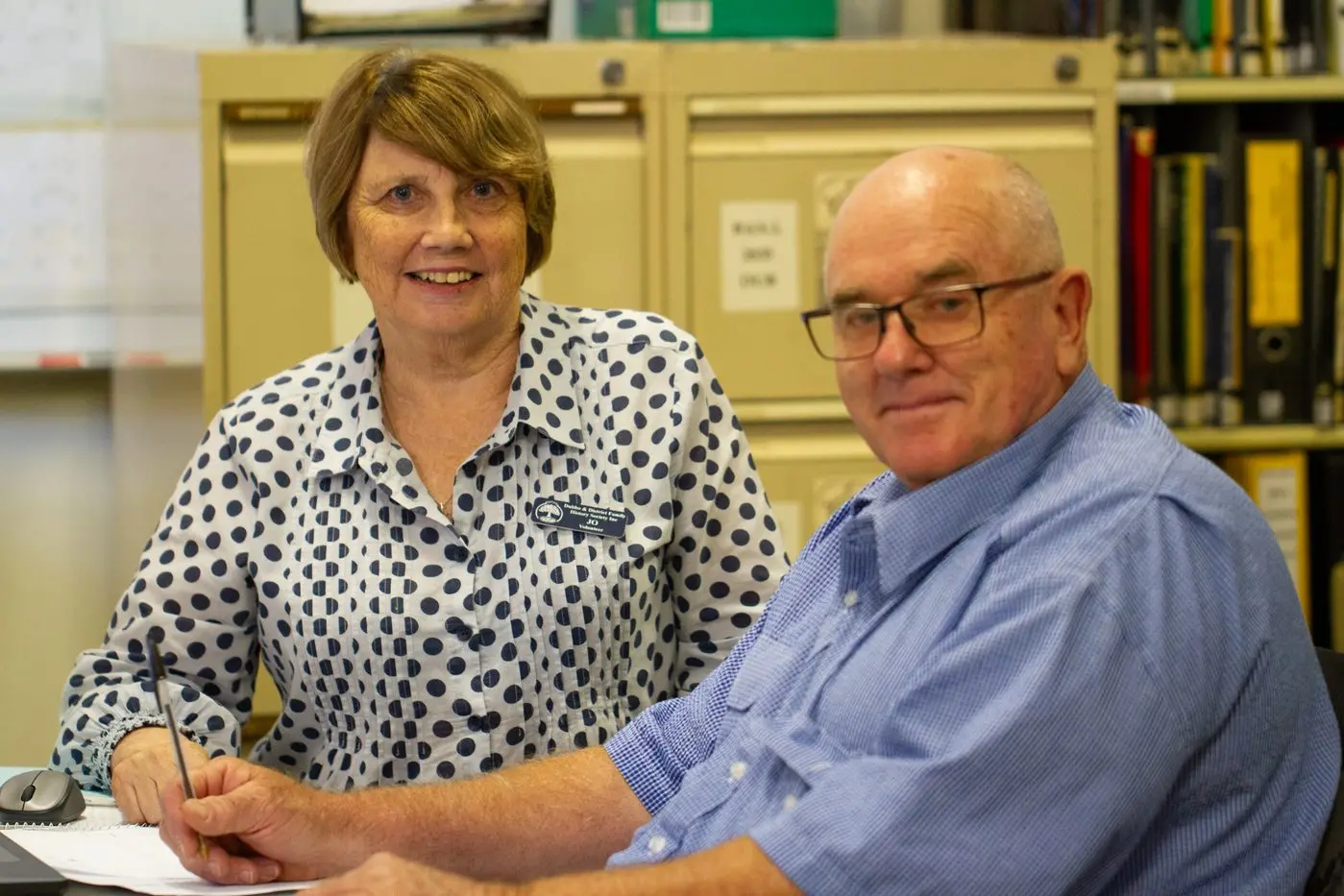 Researching your ancestors and creating a family tree are just some of the skills to be learned at the information sessions conducted by Dubbo and District Family History Society in March. Pictured are researchers Jo Murphy and Hugh Griffith. Photo: Dubbo Photo News