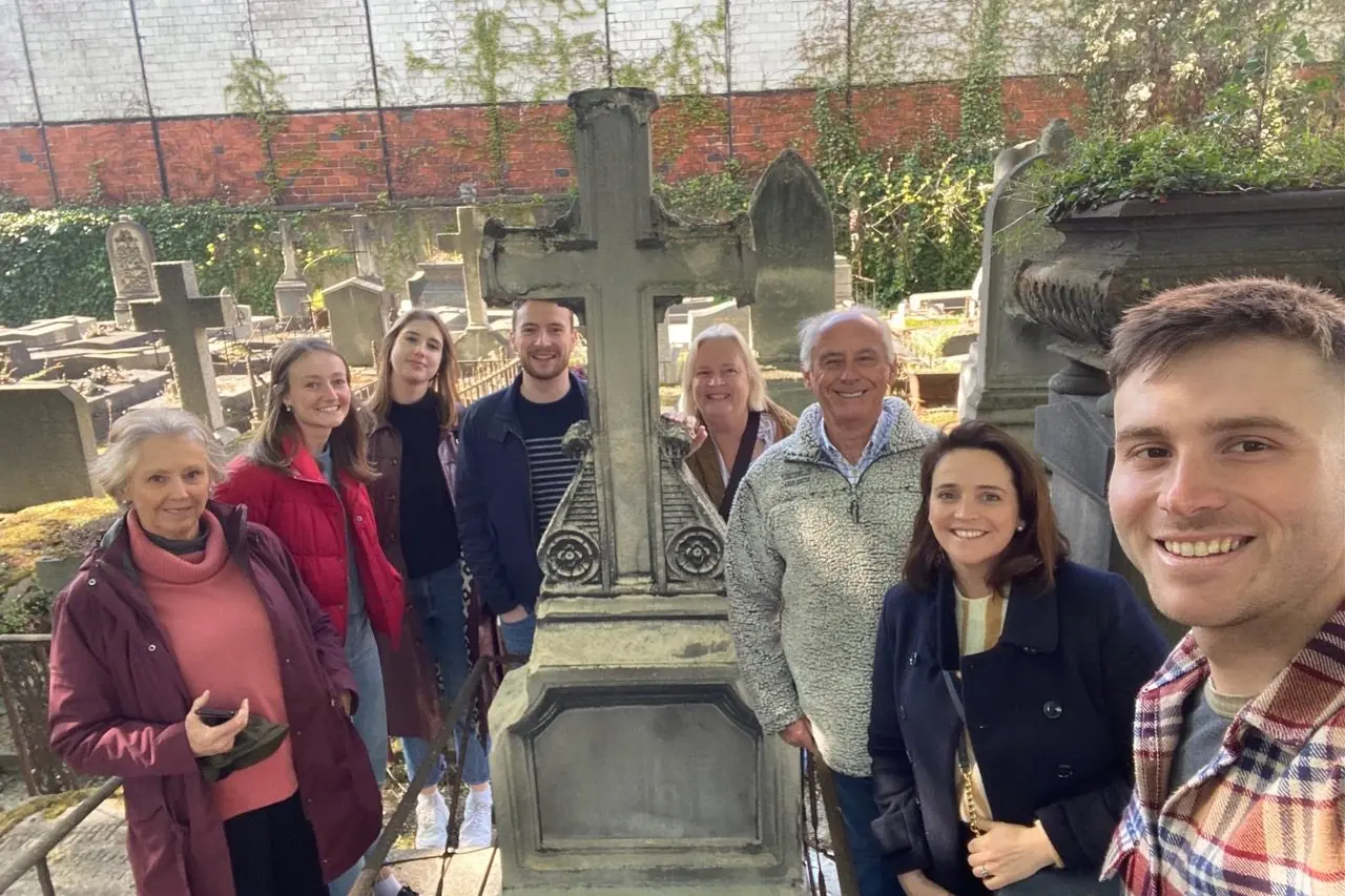 Left to right, Cathie Doyle, Katy Anderson, Jenny Matts, Jos Swanwick, Shelley Serisier, Richard Serisier, Aimee Serisier, Hugo Serisier. Photo: Supplied