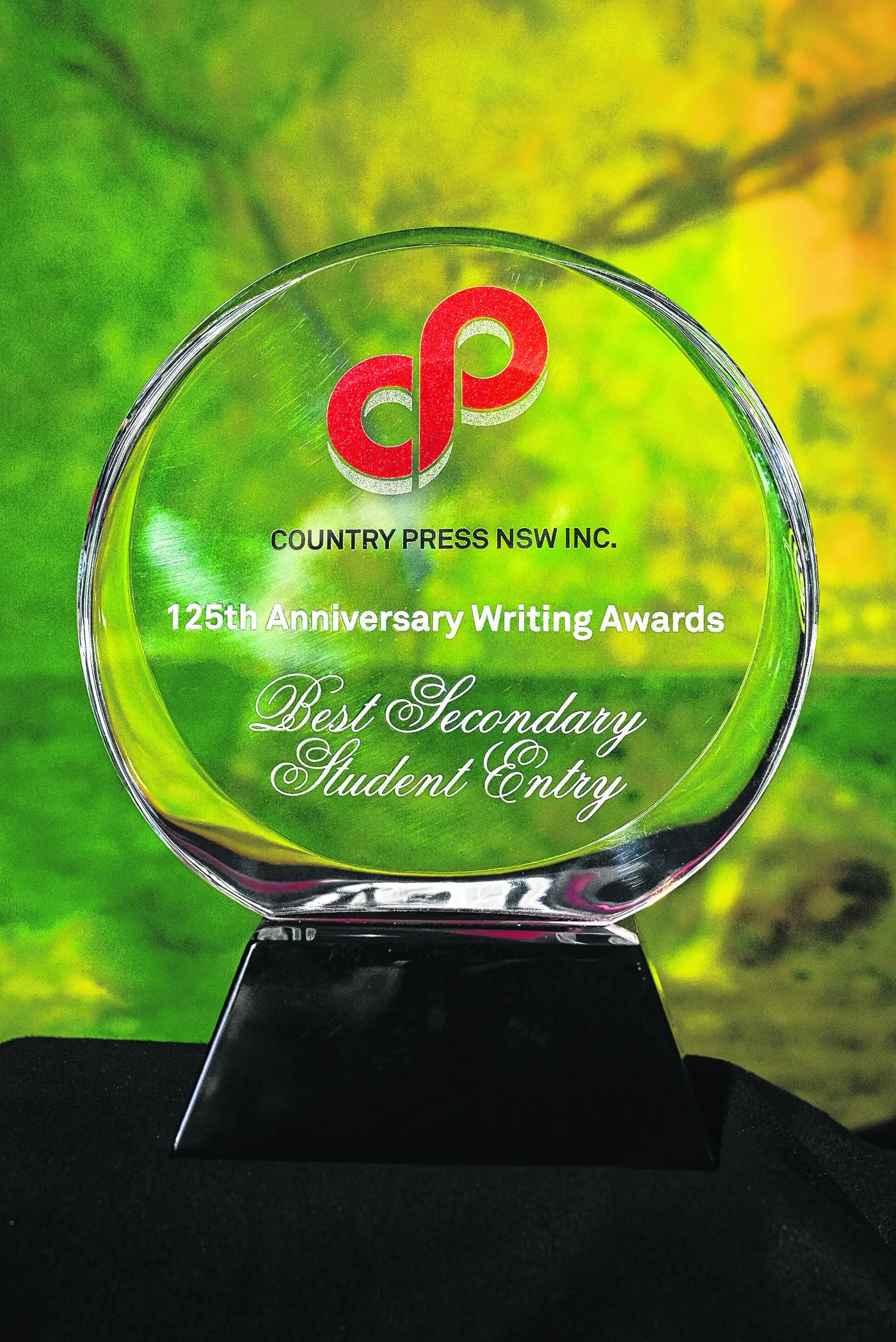 One of the trophy prizes to be won in the Country Press NSW Inc 125th Anniversary Writing Competition. Photo: CPNSW.