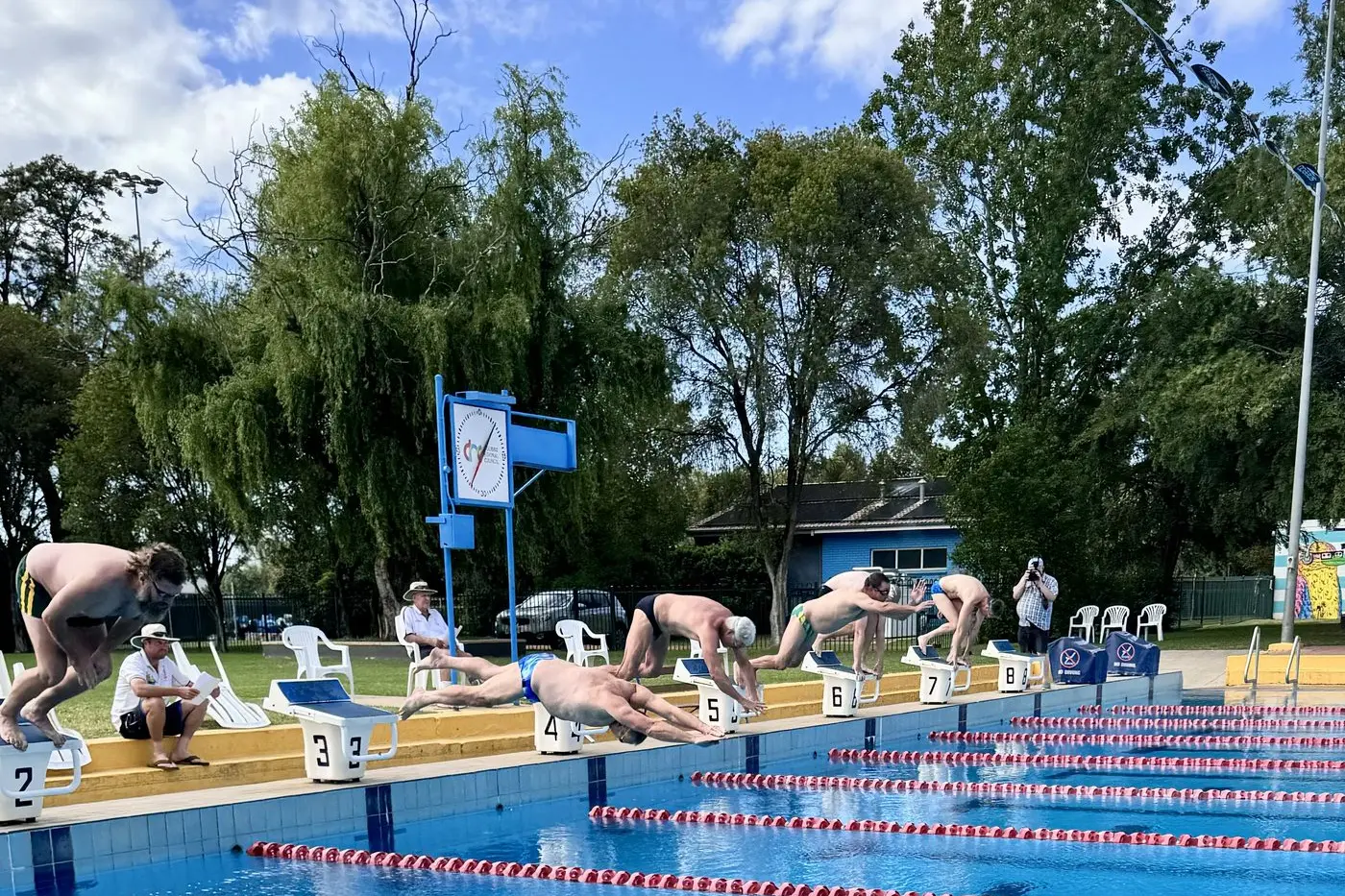 President\\u2019s first into the water! Photo: Contributed