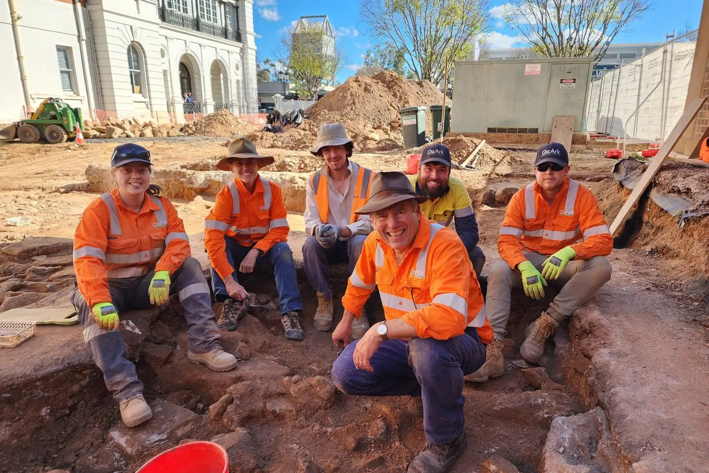 Dr Jodie Benton is both director and principal consulting archaeologist of OzArk Environment and Heritage based in Dubbo. Dr Benton is pictured with her enthusiastic and highly professional team of archaeologists and ecologists at the historic Old Dubbo Gaol site in Dubbo\\'s Macquarie Street. Photo: Dubbo Photo News/Ken Smith
