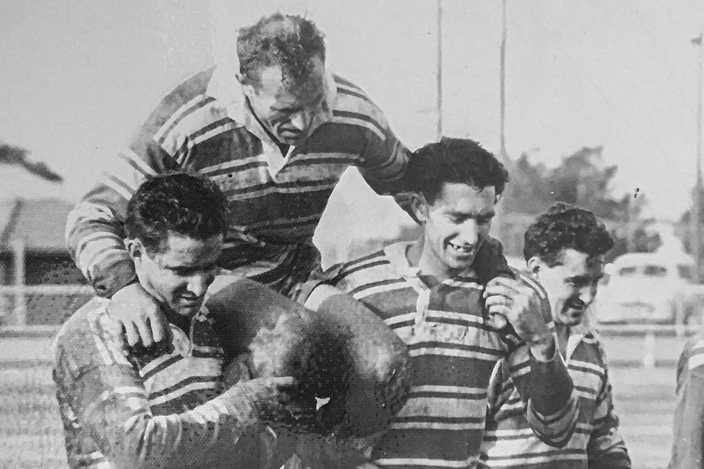 \\u201CRawlo\\u201D being chaired off by his teammates. Photo: Supplied. 