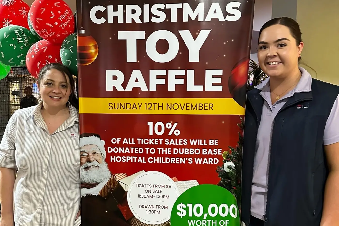 Rachel Edwards and Emily Clark from Dubbo Base Hospital Children\\'s Ward. Photo: Dubbo Photo News/ Lana Eather.