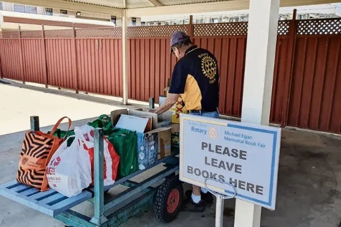 The Dubbo West Rotary team will be collecting books on Saturday, October 11, at Custom Steel Frames, Fitzroy St, Photo: Dubbo West Rotary