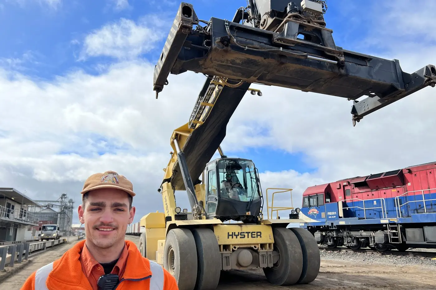 At just 21, Tyrone Adams said he\\u2019s proud to be trusted to drive giant cranes and forklifts at Fletcher International Exports\\u2019 grain terminal, after working his way up in just three short years. Photo: Dubbo Photo News.