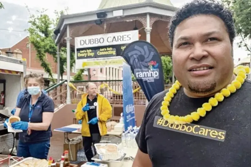 Tradies In Sight\\'s Bruno Efoti is hosting the next Dubbo Cares event at the Rotunda in Victoria Park next Wednesday, October 29. Photo: Dubbo Photo News