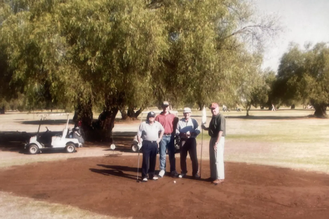 Golfers who loved the game, these are some of the Dad\\u2019s Army members who will be honoured at the welcome return of their annual memorial golf day in Narromine next month. From left, Geoff Swane, Kit Walker, John Gainsford, and Bill Burke. Photo: Supplied.