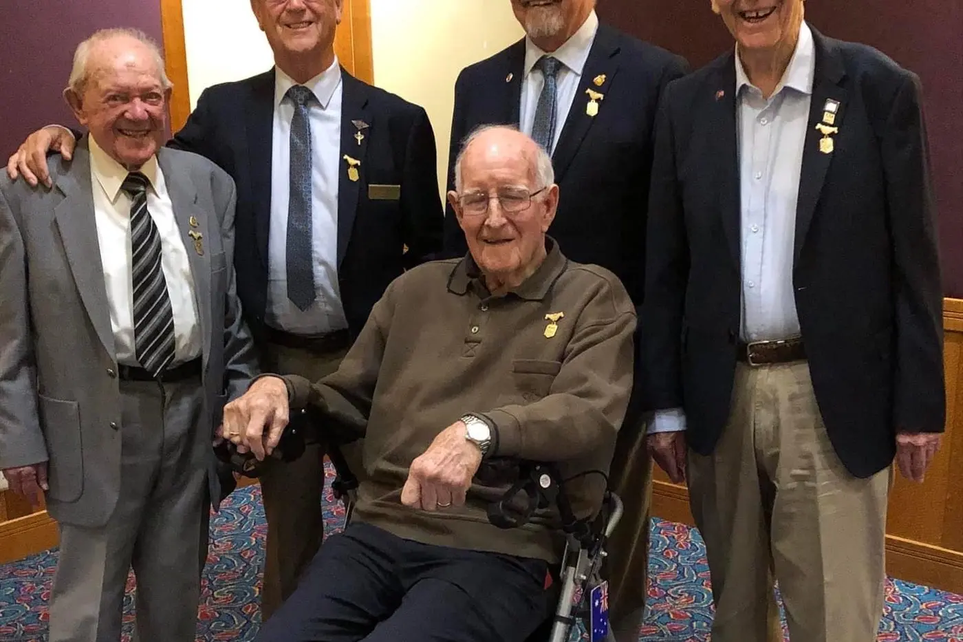 Bill and other Life Members, Matt Dover, Tom Gray, Colin Rootes and Barry Grady (front). Photo: Supplied
