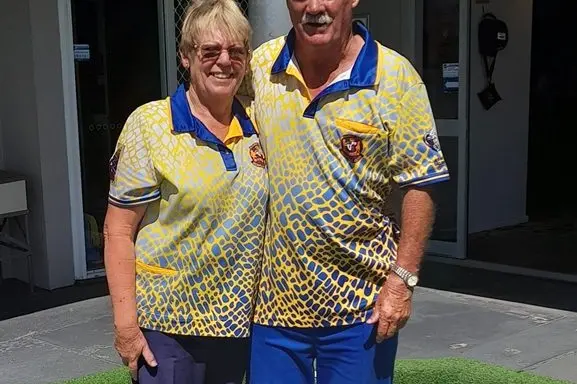 Runners-up of the Dubbo City Mixed Pairs Merrill O\\'Sullivan and Peter Sinclair. Photo: Supplied.