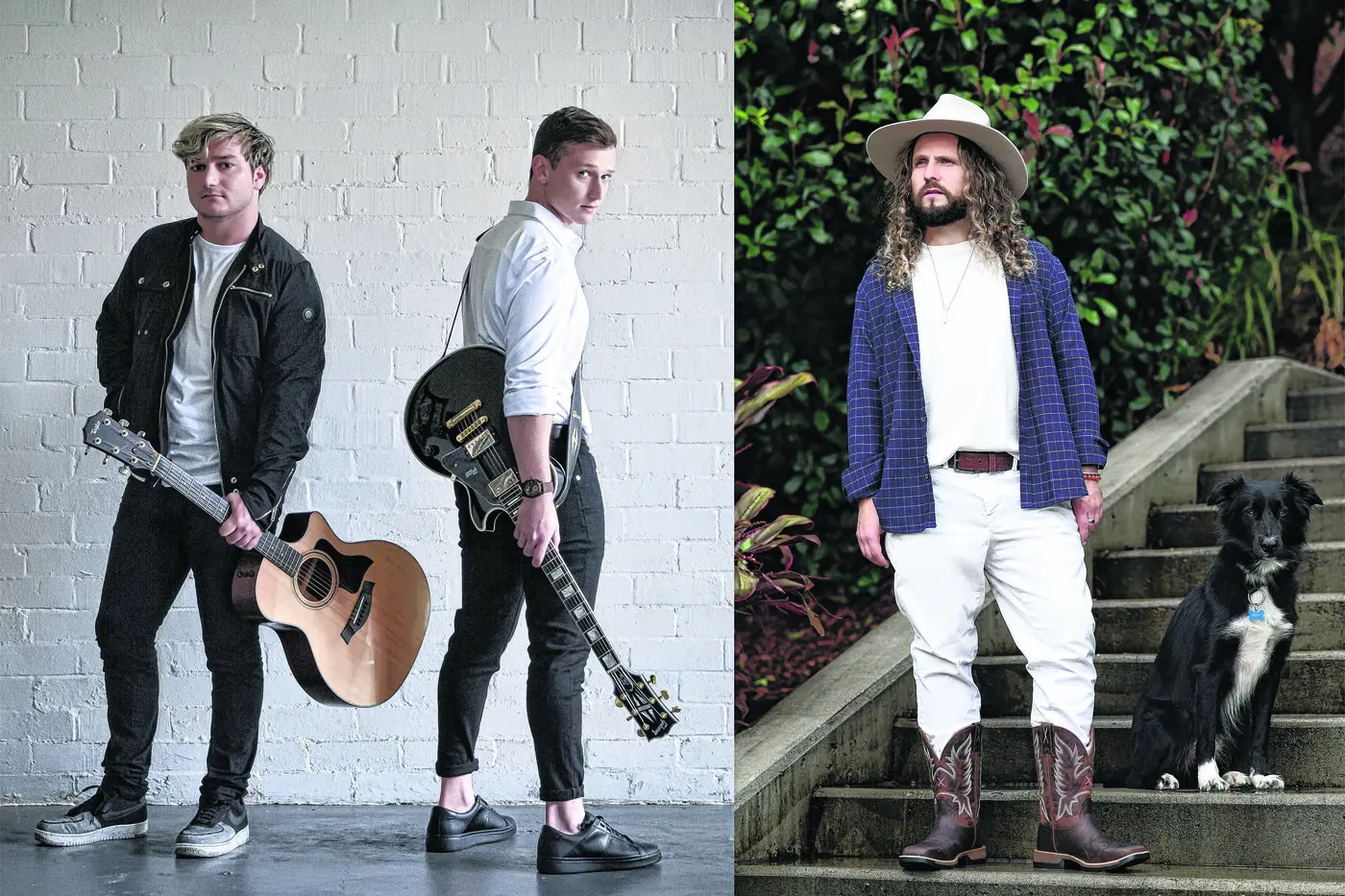 Well-known local country performer Andy Penkow (right) recently teamed up with Mudgee-based duo Mak & Shar for their debut single \\'Counting Clouds\\'. Photo: Supplied.