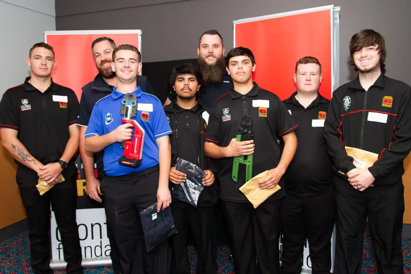 Staff and students from the central west Clontarf Employment Forum at Dubbo RSL Memorial Club. Photo: Dubbo Photo News