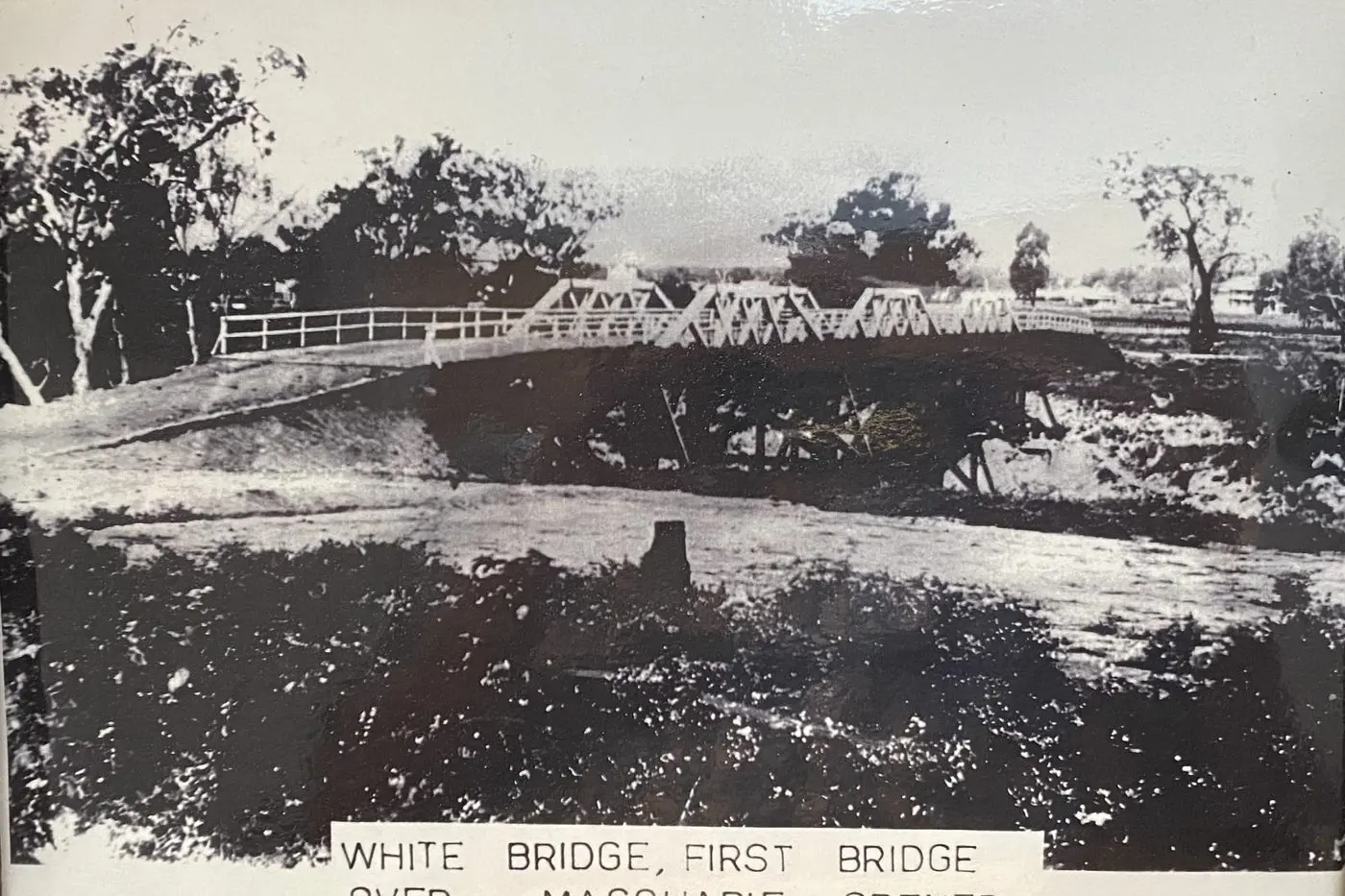 The first bridge at Dubbo spanning the Macquarie River was opened amid much fanfare on 24 May, 1866. Called variously the \\u201COxley Bridge\\u201D and the \\u201CAlbert Bridge\\u201D, it became known generally as the \\u201CWhite Bridge\\u201D. Photo: Supplied.