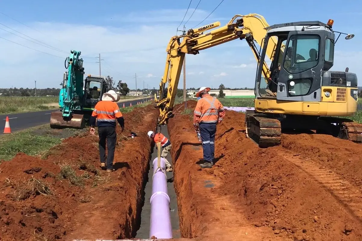 Pipeline construction being done for council in 2020. Photo: Supplied