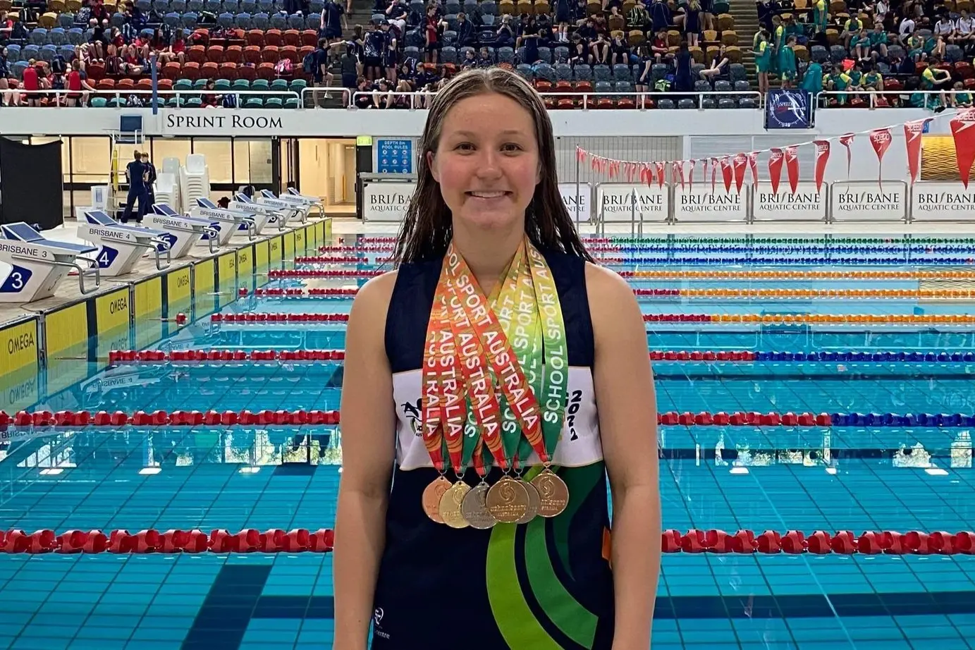 Bianca Fuller weighed down by success in the pool. Photo: Contributed