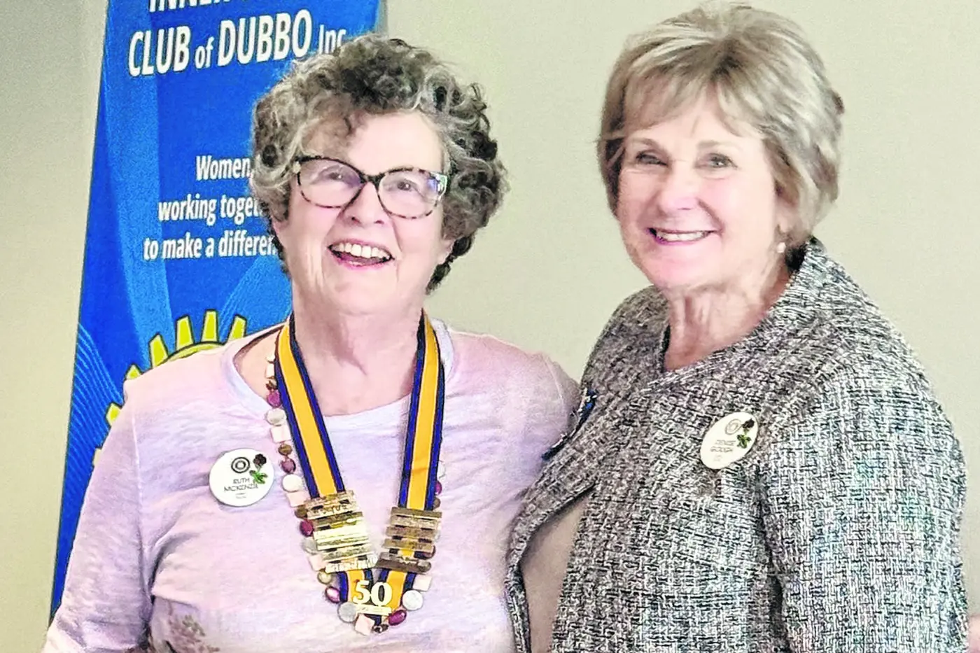 The 2025-26 Inner Wheel Club of Dubbo president Ruth McKenzie and past president Denise Gough. Photos: Supplied.