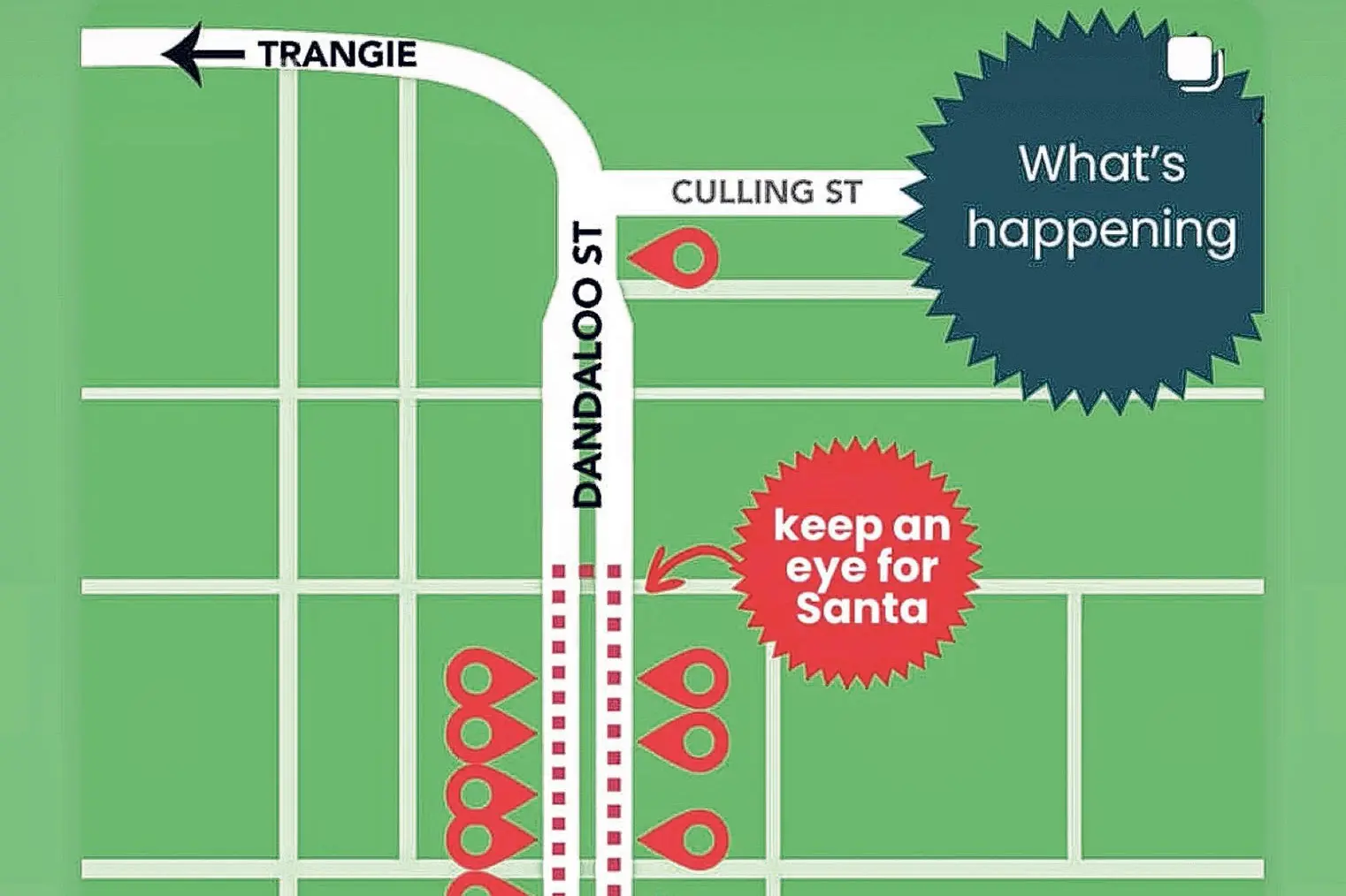 <p>With this map, you know you won\\'t get lost on the night. Photo: Narromine Business Collective</p>\\n