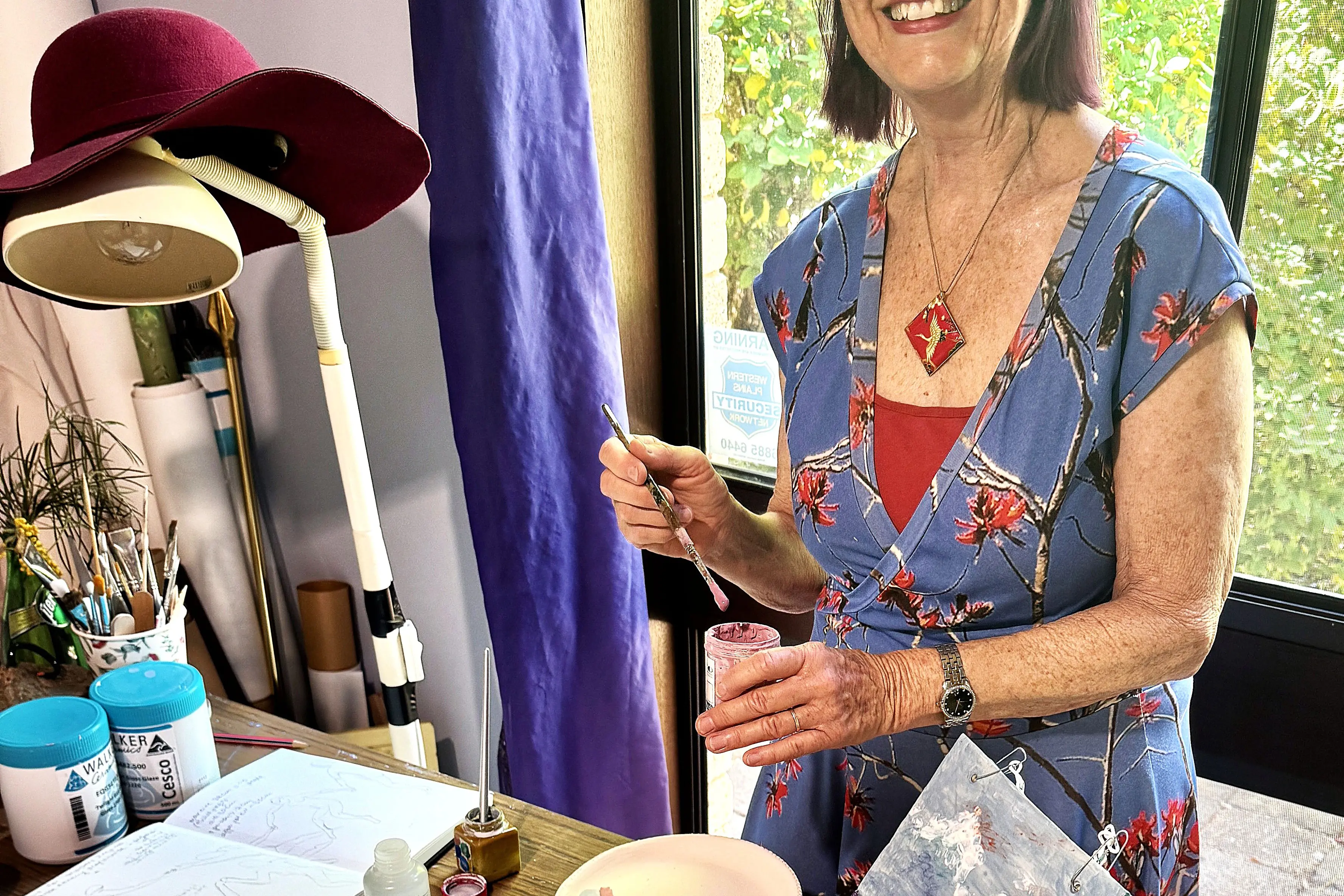 <p>Re-imagining the masters of the past in their new Fresh Arts exhibition; Sandra Gaffney in her studio working on ceramic pieces inspired by French post-impressionist Paul Gauguin. Photo: Supplied</p>\\n