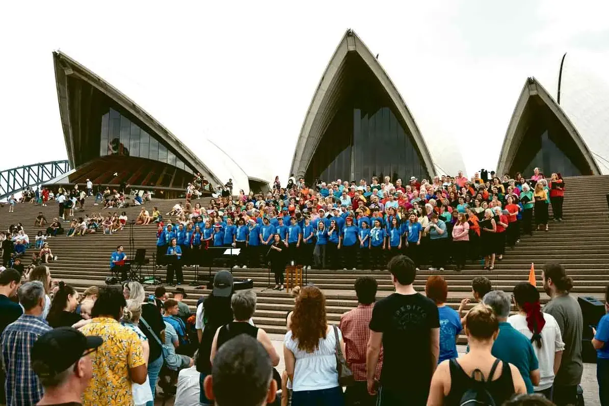 <p>Moorambilla Voices\\u2019 young performers at Sydney Opera House. Photo: Noni Carrol Photography</p>\\n