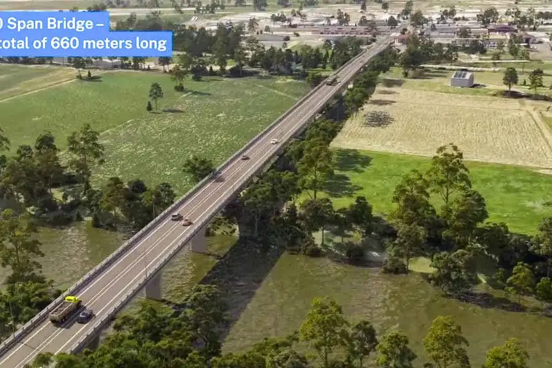 <p>An artist\\'s impression showing the completed New Dubbo Bridge. Image: Transport for NSW</p>\\n