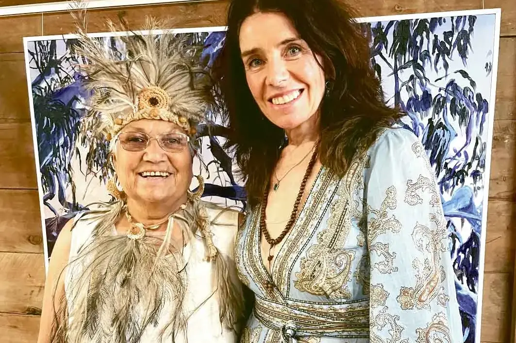 <p>Aunty Iris Reid with Jude Crawford at the opening of the special exhibition at Dundullimal Homestead recently. PHOTO: DCCEEW</p>\\n