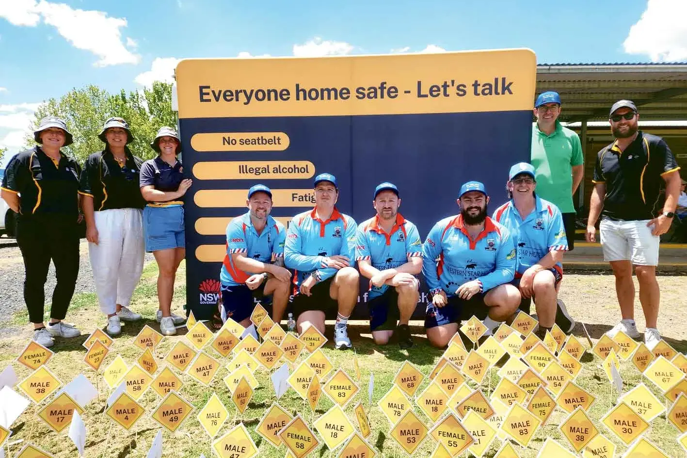 <p>Cricketers saying \\'yeah... nah\\' to drink driving. Back: Carmel, Ainsle, Haylee, Damien and Stuart. Front: Zac, Cameron, Tom, Tim and Brett (Dubbo Rugby Cricket Club). Photos: Dubbo Photo News</p>\\n