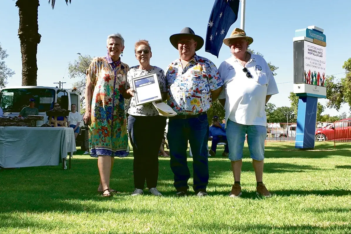 <p>Narromine\\'s Senior Citizen of the Year, Dale Harding, with Susie Elelman AM, Mayor Ewen Jones and Cr Les Lambert. Photos: Dubbo Photo News</p>\\n