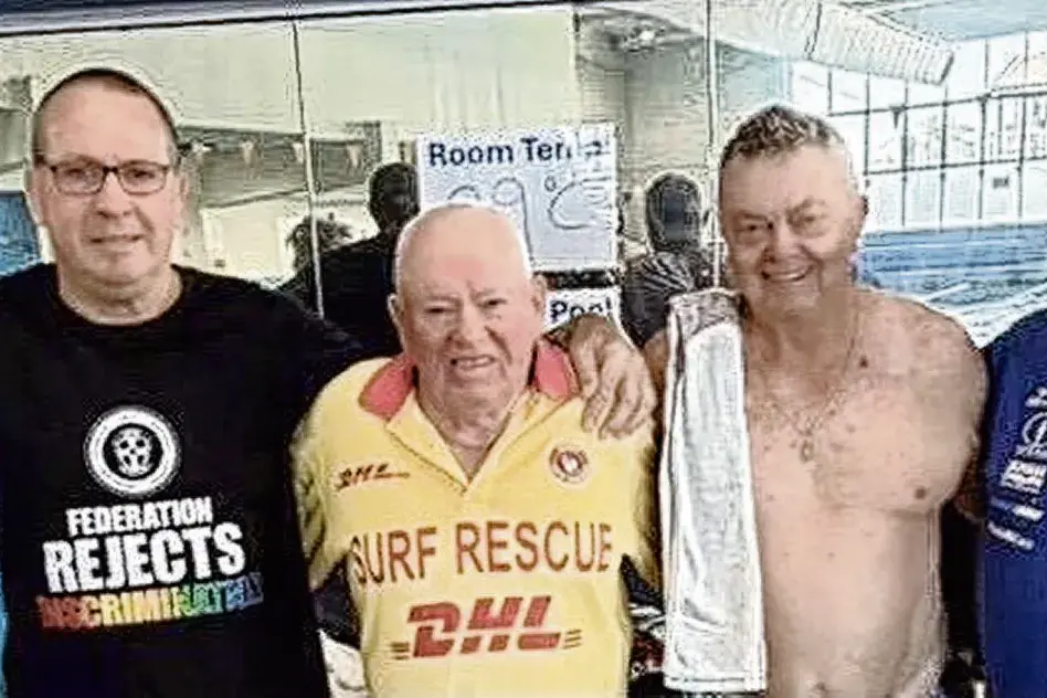 <p>Ducks keeping cool during the current hot spell last weekend, from left, Glenn Smith, Peter Allen, Henry Wilcockson, Tom Gray and Tim Gratton. Photo: Supplied</p>\\n