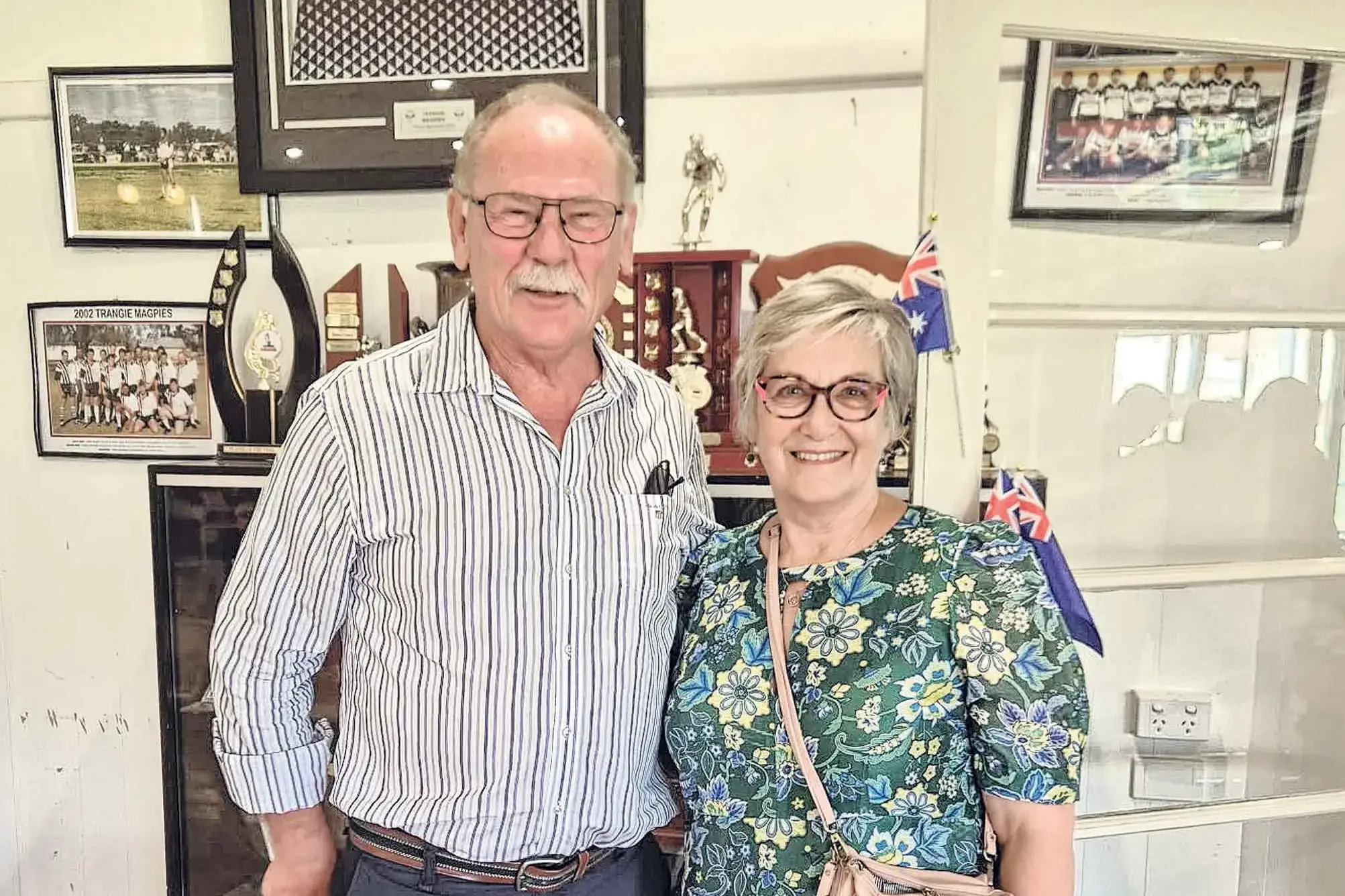 <p>Trangie Councillor Craig Davies with Citizen of the Year, Terrie Milgate. Photo: Alex Gartside</p>\\n