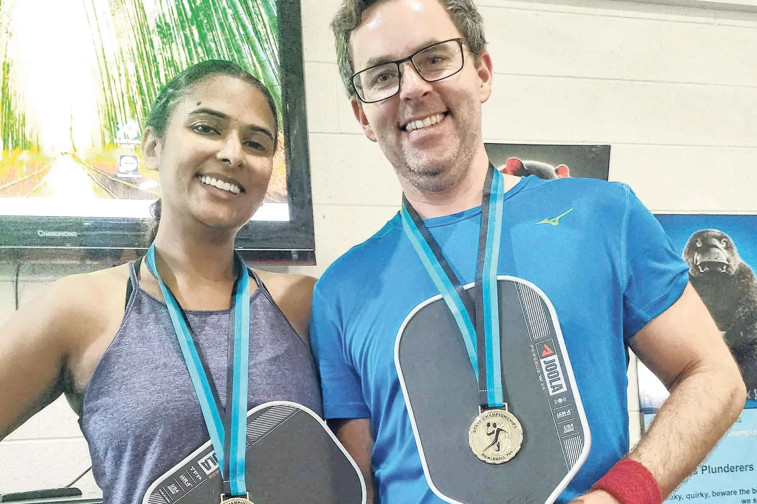 <p>Proud gold medalists from the 2026 Tasmanian Pickleball Championships, Shaleen Shah and Dion Oldridge.Photo: Supplied. </p>\\n