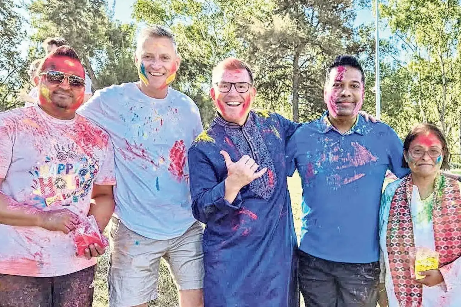 <p>If you come to the free DNCA Holi Colourfest this Saturday at Ollie Robbins Oval, this is how you\\'ll end up going home! Colourful! Photo: Dubbo Electorate</p>\\n