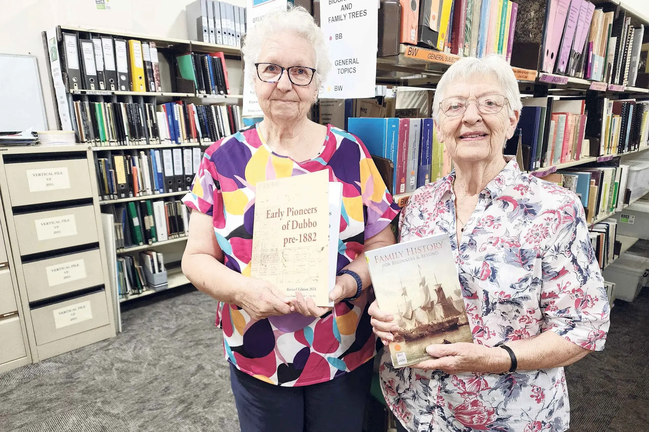 <p>Maureen Murray-Wilcox and Linda Barnes from the Dubbo and District Family History Society (DDFHS). Photo: Dubbo Photo News/Ken Smith</p>\\n