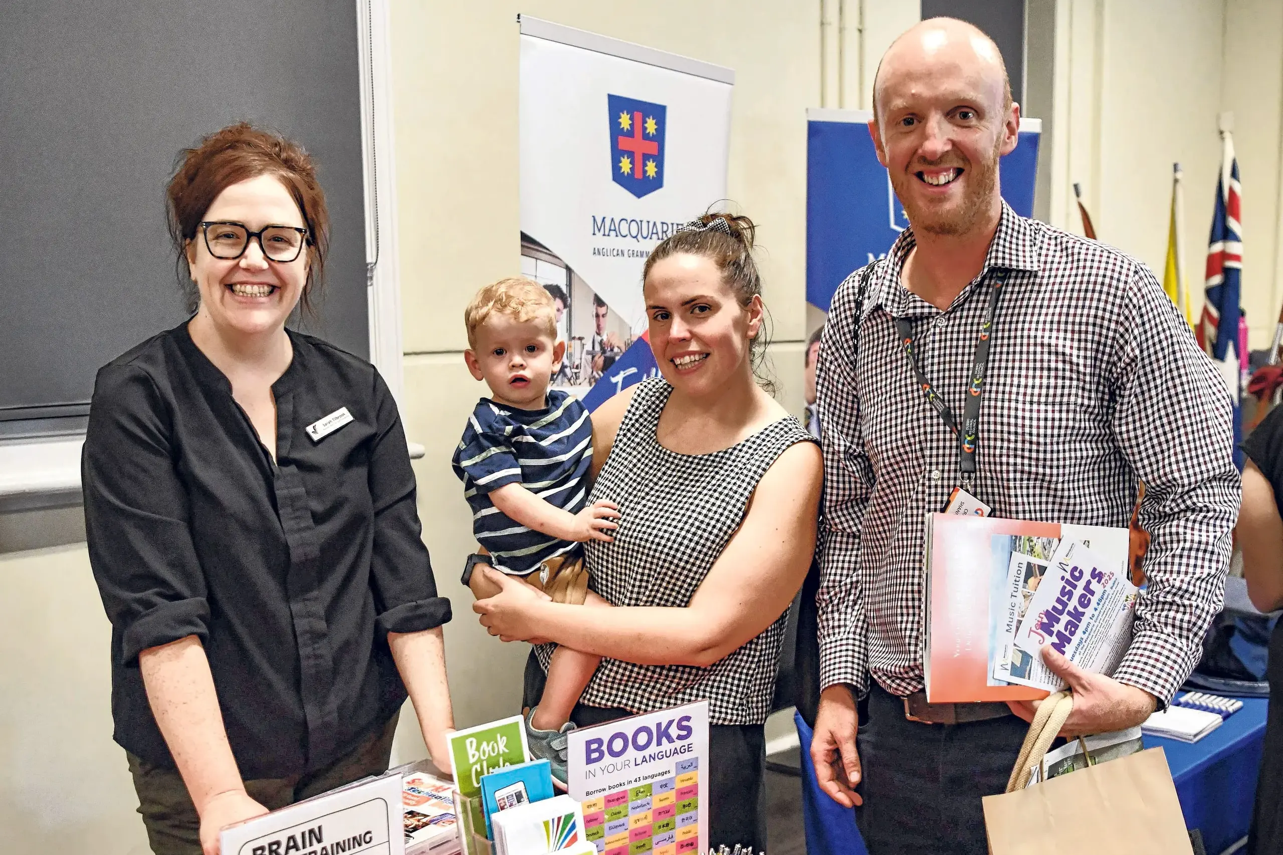 <p>New residents\\u2019 nights now open to all comers: Craig, Bree, and Lachie Shannon with Regional Library Services Coordinator Sarah Tilbrook at the 2025 event. Photo: Supplied</p>\\n
