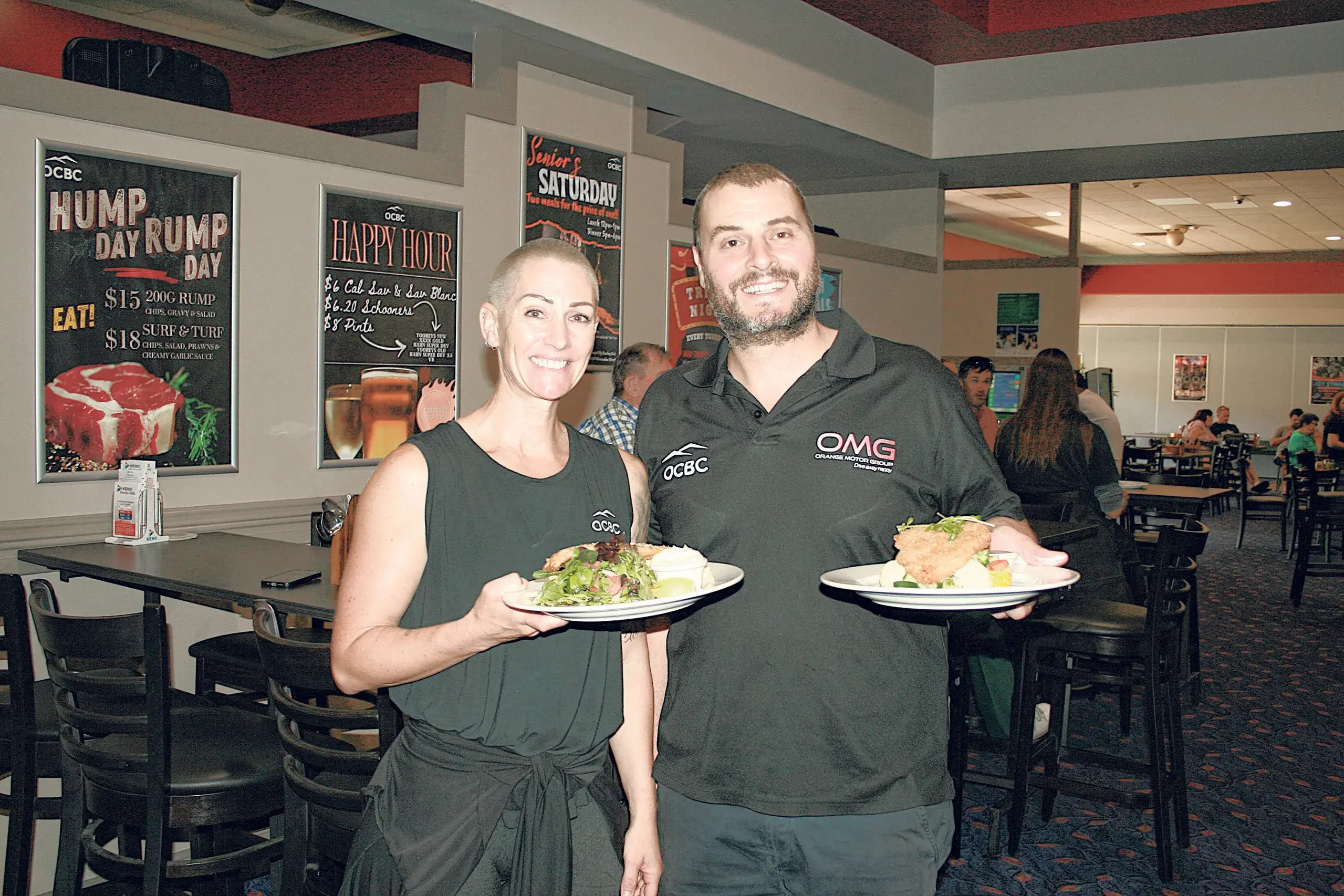 <p>How good\\u2019s this? Coralie and Hugh Mawter with the two-for-one \\'Senior\\u2019s Saturday\\' meal deal at Orange City Bowling Club. Photo: Orange City Life.</p>\\n