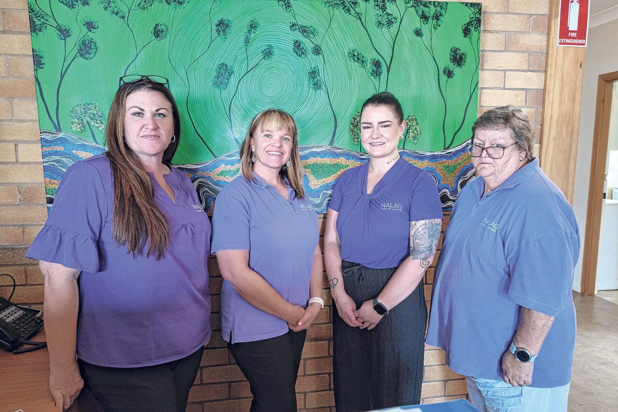 <p>NALAG, whose national headquarters are in Dubbo, is one of the organisations participating in Dying To Know Day. Here we have some of the team: Paula, Amy, Ameeka and Terrey. Photos: Dubbo Photo News</p>\\n
