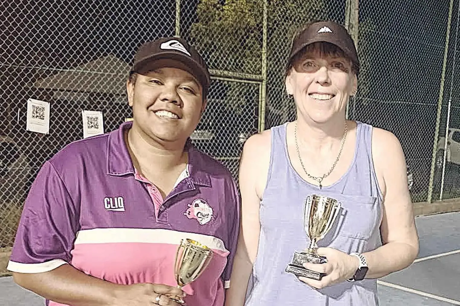 <p>Purple Boss winners again for Dubbo pickleball, were Nyoka Joseph and Leica Mealey. Photo: Supplied</p>\\n