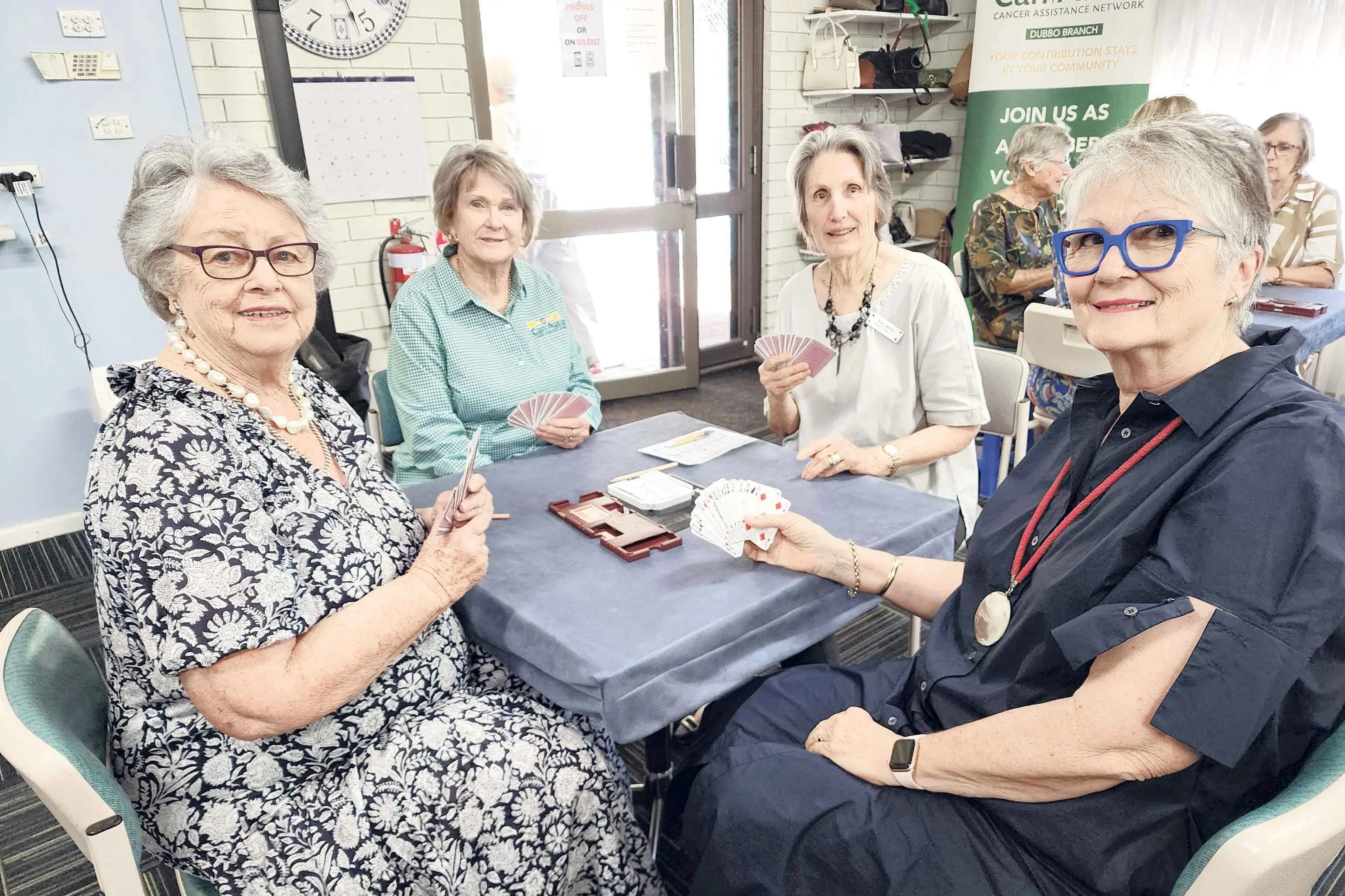 <p>Judy Harvey, Denise Gough, Sue Owen and Libby Lambell at the bridge club fundraiser. Photo: Dubbo Photo News. </p>\\n
