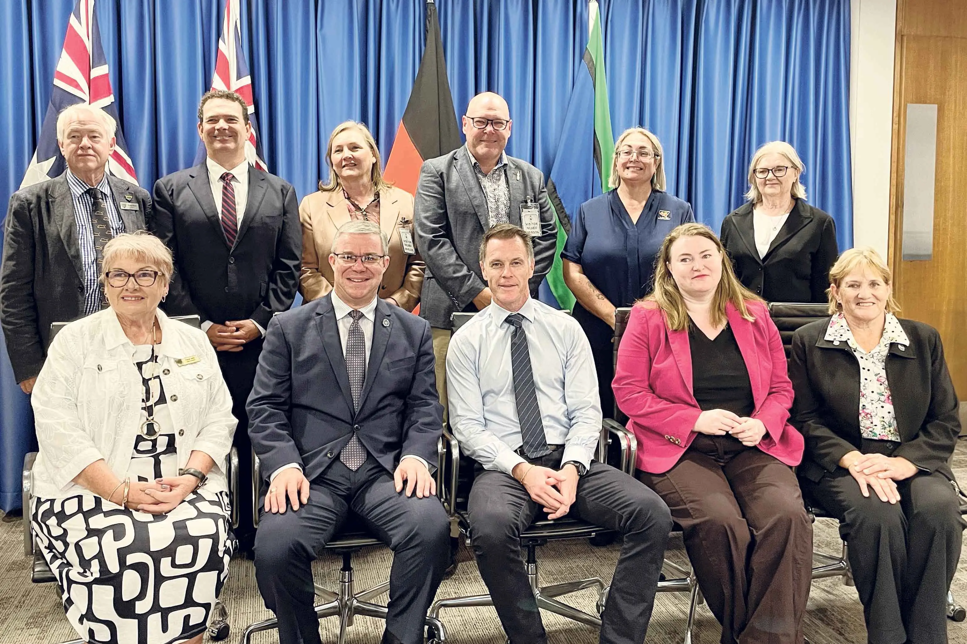 <p>Back, Xavier Martin (NSW Farmers\\u2019 president), Dr. Richard Colbran (Rural Doctors Network CEO and Chair of PRRRAC\\u2019s Drought & Water Working Party), Ms Jane Laverty (Northern Rivers regional director for Business NSW), Lismore mayor Steve Krieg (NSW Regional Cities Chair), Leeanne Hamton (NSW Aboriginal Land Council deputy chair) and Tess Herbert (Local Land Services chair of chairs). Front, Tanya Jolly (CWA president), Temora Shire mayor Rick Firman OAM, (CMA Chair and PRRRAC Co-Chair), Hon. Chris Minns MP (NSW premier, PRRRAC Co-Chair), Hon Tara Moriarty MLC (NSW Minister for Regional NSW and Agriculture), Singleton Council Mayor Sue Moore (CMA Board Member and NSW Joint Organisation Chairs Forum chair). Members absent from the photo: Annabel Strachan (NSW president of the Isolated Children\\u2019s Parents Association) and Andrea Plawutsky (chair of Destination Country and Outback NSW). Photo: Supplied</p>\\n