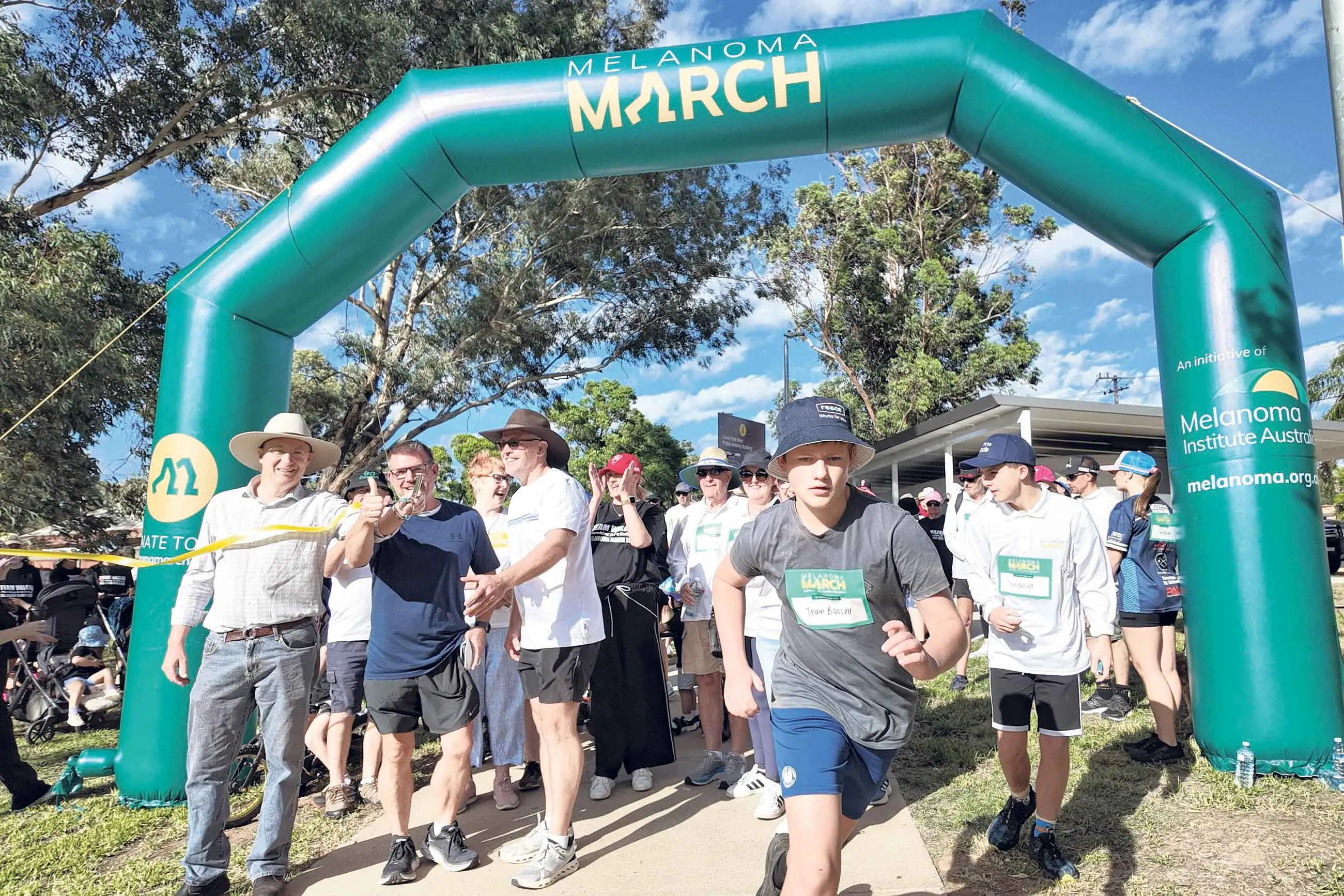 <p>Mayor Josh Black, Dubbo MP Dugald Saunders and Dr Tim Williams from the Western Cancer Centre (together at left of photo) cut the ribbon.</p>\\n
