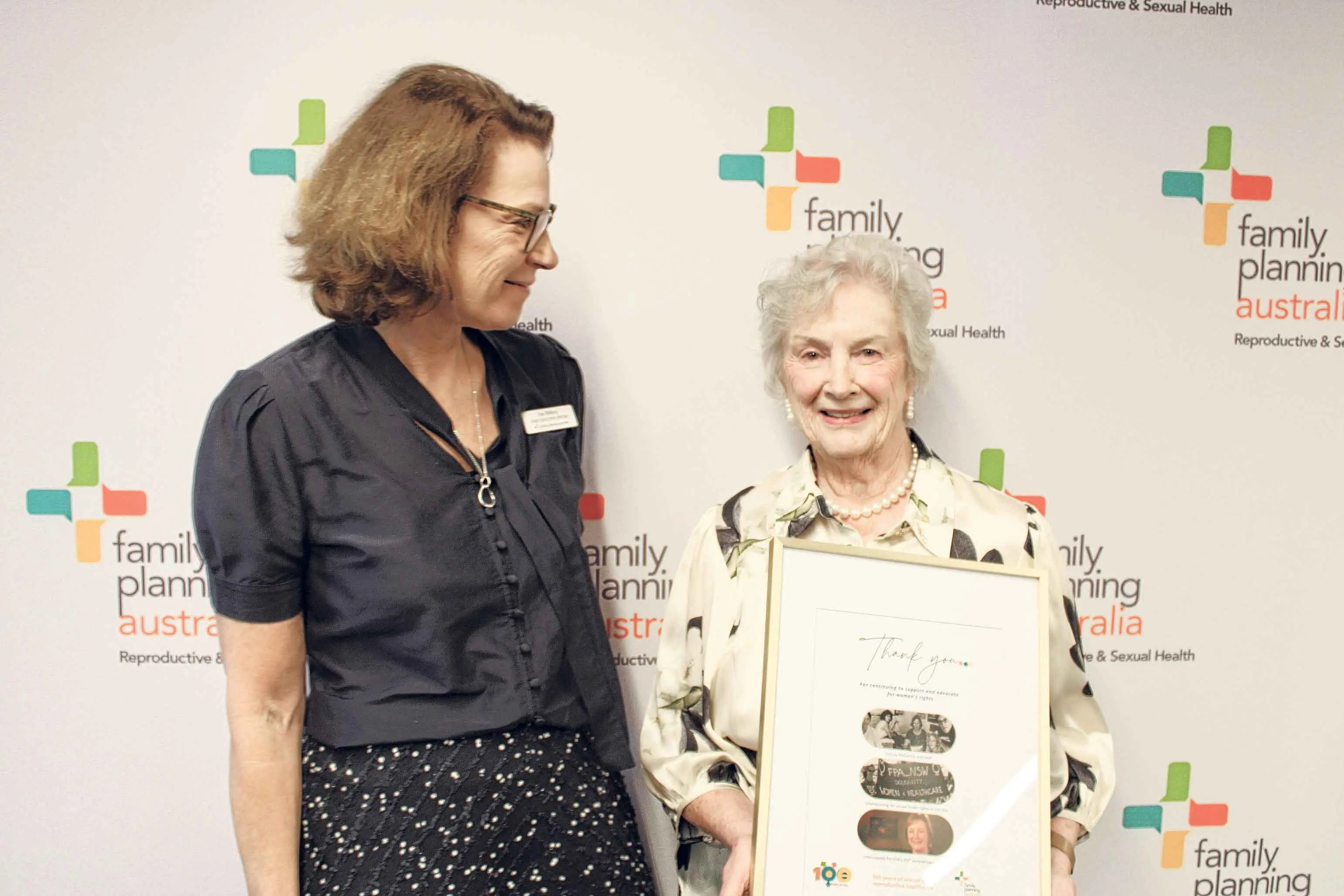 <p>Family Planning Australia CEO Sue Shilbury with women\\'s rights campaigner Wendy McCarthy AC at an event celebrating the organisation\\'s 100th year. Photo: Supplied</p>\\n
