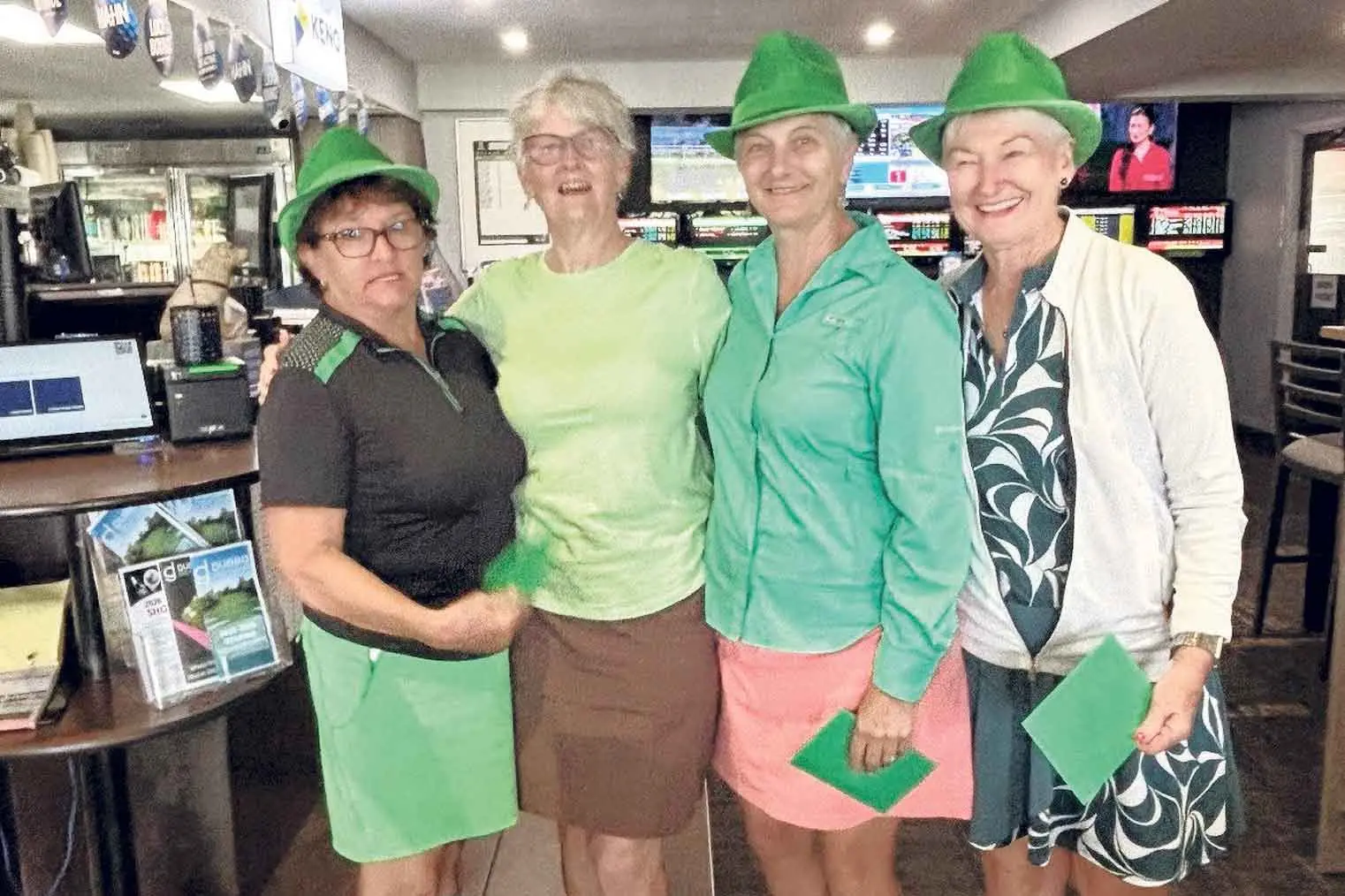 <p>St Paddy\\'s Day winners Jan Gibson, Chris Reardon and Rosie Bartlett with event sponsor Beryl Brown (second left). Photos: Dubbo Golf Club</p>\\n