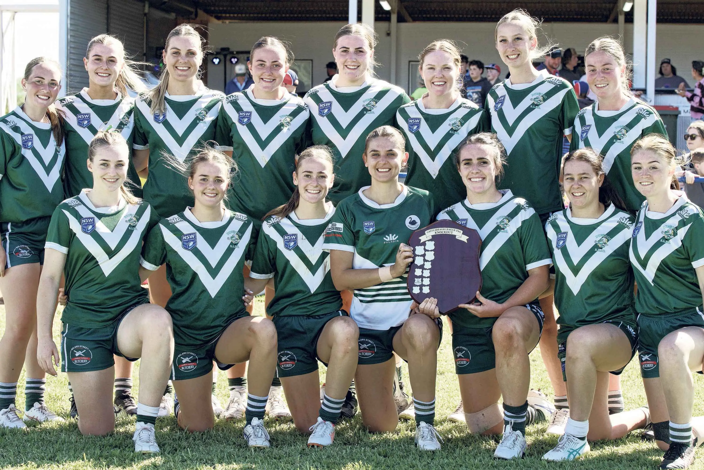 <p>Another bright season ahead for the gun girls of the Dunedoo Swannettes, after their Christie and Hood Castlereagh League Ladies League Tag Knock-out win. Photo: Peter Sherwood Photography and Framing </p>\\n