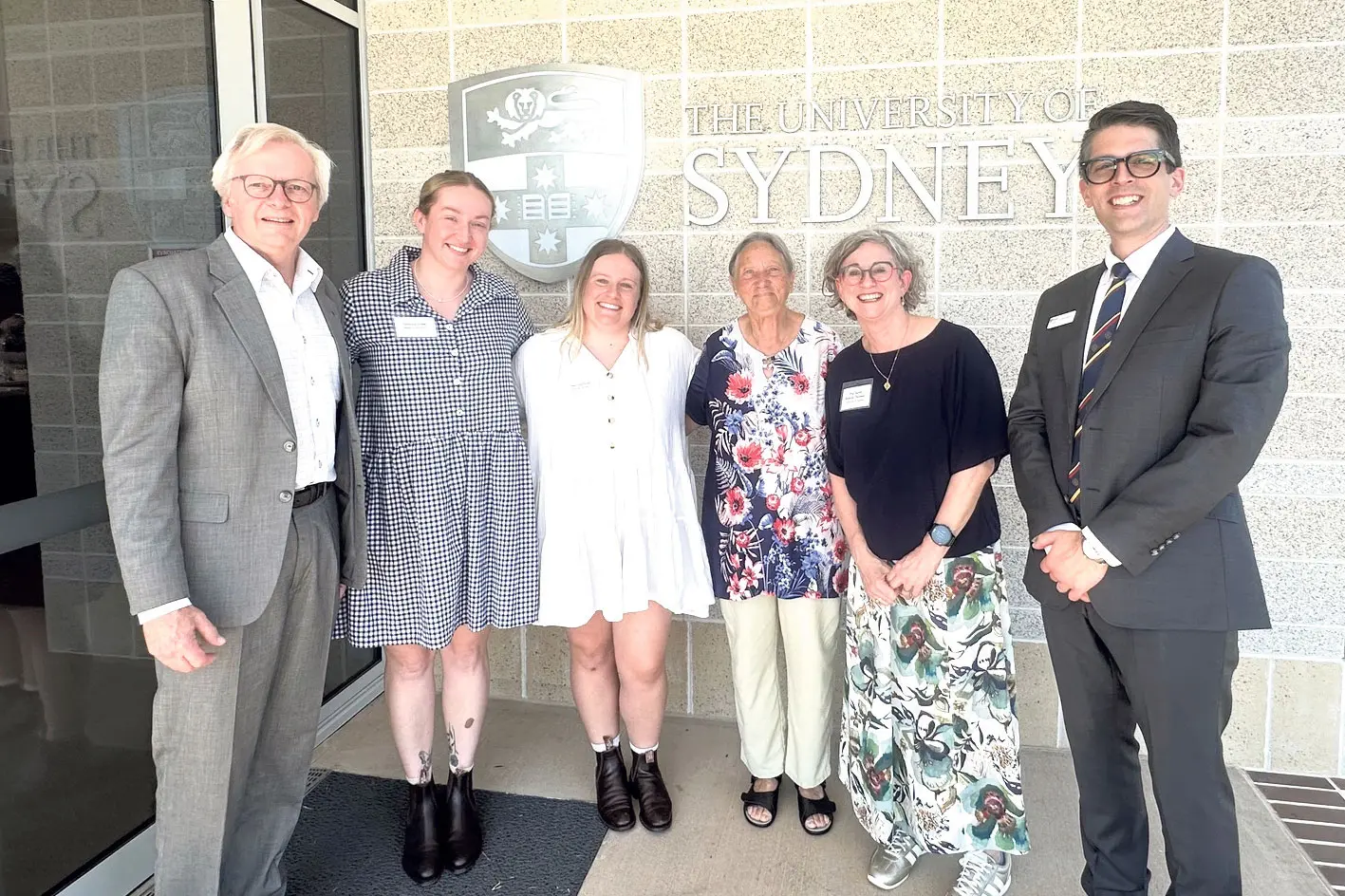 <p>Professor John Prins, Georgia Long, Amy Malligan, Aunty Marg Walker, Professor Sarah Roberts-Thomson, and Associate Professor Paul Lunney at the official opening of the new student centre. Photo: Dubbo Photo News. </p>\\n