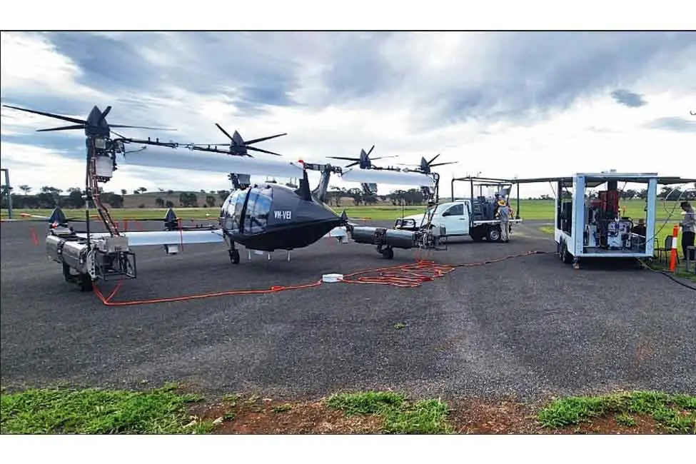<p>Powering-up: Wellington Aerodrome was recently approved for continuing trials of a very futuristic zero emission aircraft that looks like a cross between a helicopter and a World War I biplane. Photo: Supplied</p>\\n